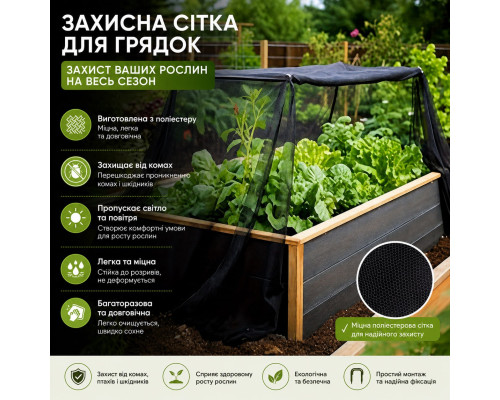 Універсальна захисна москітна сітка Mesh для саду, теплиць та альтанок (розмір M - 240 х 400 см)